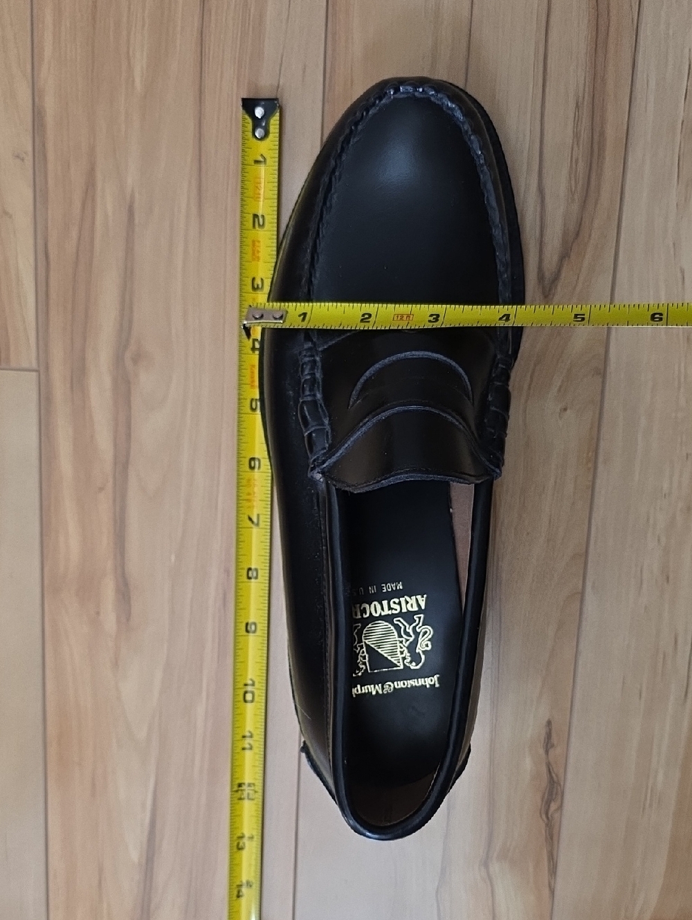 Johnston & Murphy ARISTOCRAFT Vintage Black Leather Penny Loafers Mens 9 - Picture 9 of 11